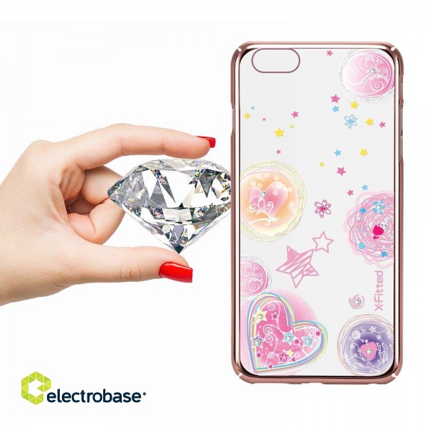 X-Fitted Plastic Case With Swarovski Crystals for Apple iPhone  6 / 6S Rose gold / Pink Dream image 7