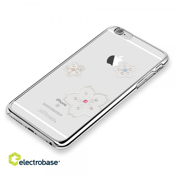 X-Fitted Пластиковый чехол С Кристалами Swarovski для Apple iPhone  6 / 6S Серебро /  Цветение фото 1