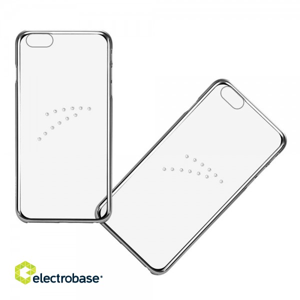 X-Fitted Пластиковый чехол С Кристалами Swarovski для Apple iPhone  6 / 6S Серебро / Алмазная Стрела фото 2
