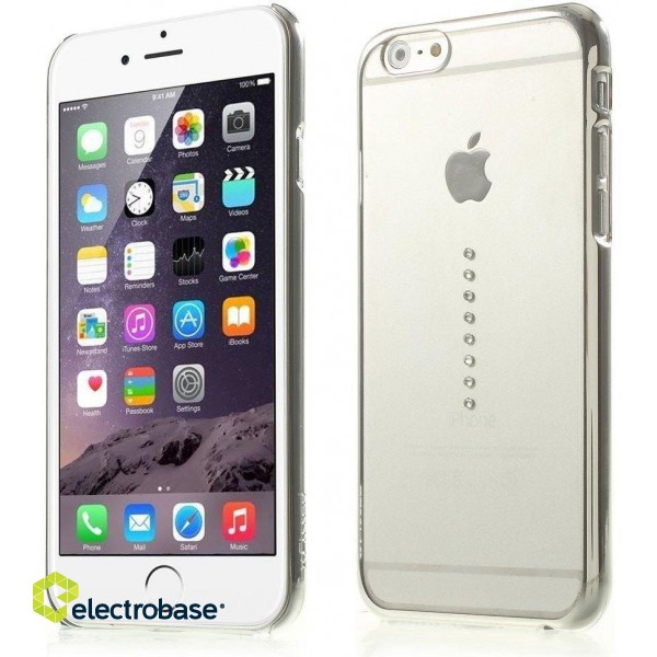 X-Fitted Пластиковый чехол С Кристалами Swarovski для Apple iPhone  6 / 6S Серебро / Шесть Камней фото 1