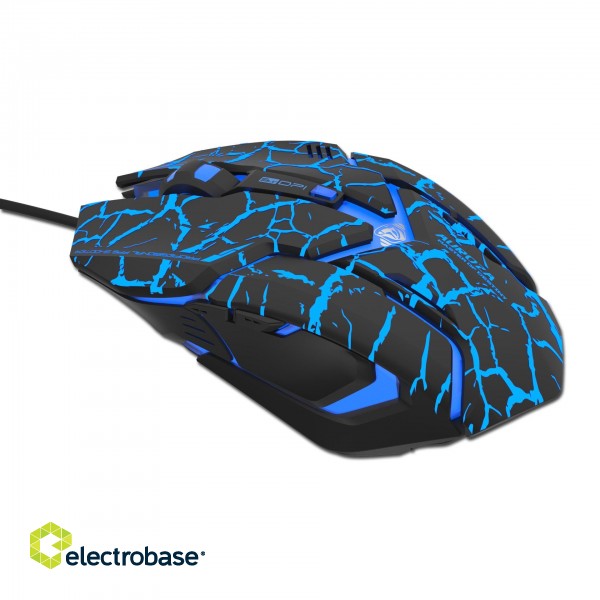 E-Blue Aurora Gaming Mouse with Additional Buttons / LED RGB / 4000 DPI / Avago Chipset / USB paveikslėlis 1