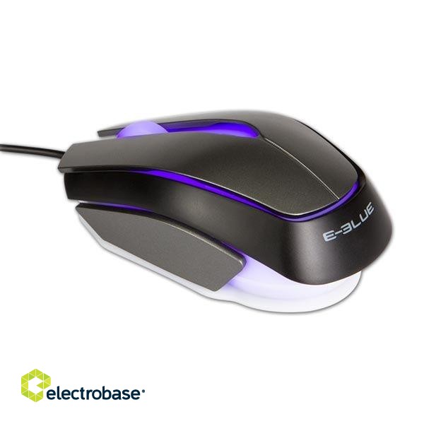 E-Blue EMS633 MOOD Gaming Mouse with Additional Buttons / 3 LED Lights / 2400 DPI / USB Black paveikslėlis 1