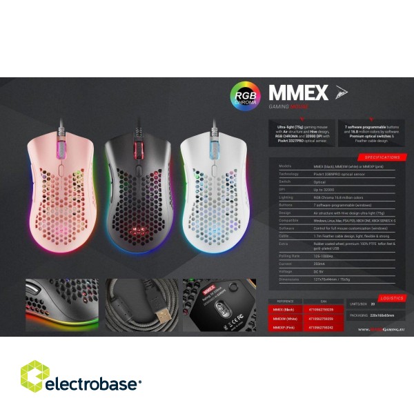 Mars Gaming MMEX Gaming Mouse 32000DPI / 1000Hz / 400IPS image 9
