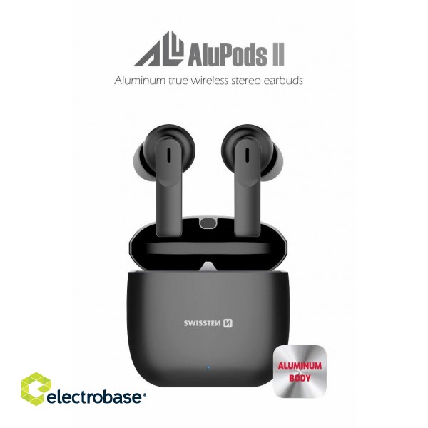 Swissten ALUPODS II TWS Bluetooth Stereo Austiņas ar Mikrofonu image 1