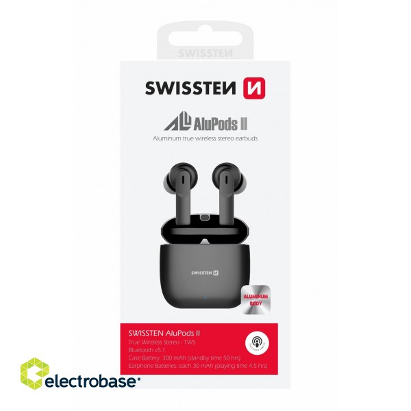 Swissten ALUPODS II TWS Bluetooth Stereo Austiņas ar Mikrofonu image 3