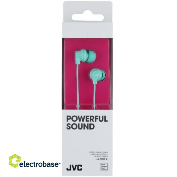 JVC HA-FX10-Z-E PowerFul Sound Headphones Green paveikslėlis 1