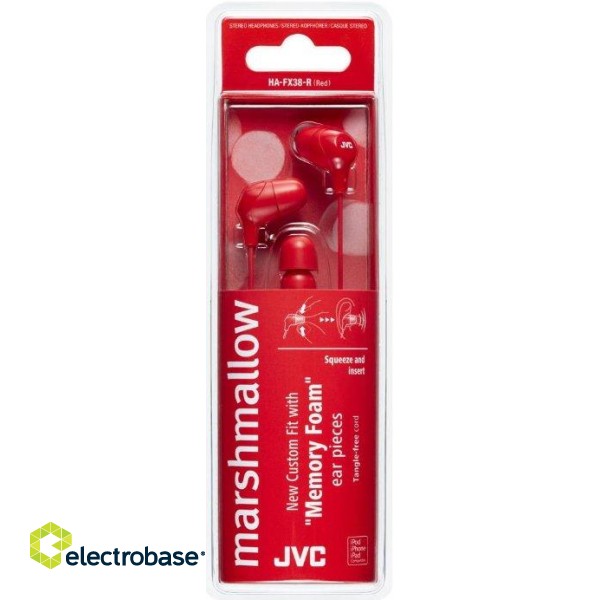 JVC HA-FX38-R-E Marshmallow Headphones image 2