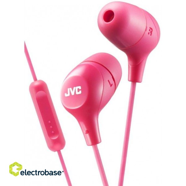 JVC HA-FX38M-P-E Marshmallow Headphones with remote & microphone Pink image 1