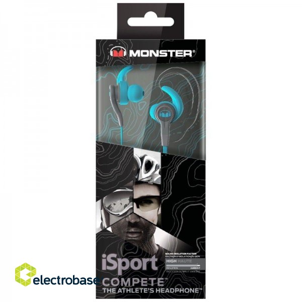 Monster iSport Compete Sport Headsets Blue paveikslėlis 2