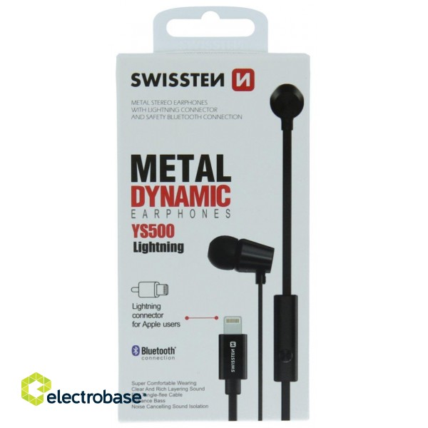 Swissten Dynamic YS500 Stereo Earphones Lightning With Microphone and Remote image 3