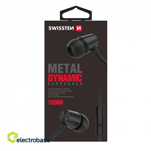Swissten Dynamic YS500 Stereo Earphones with Microphone and Remote paveikslėlis 2