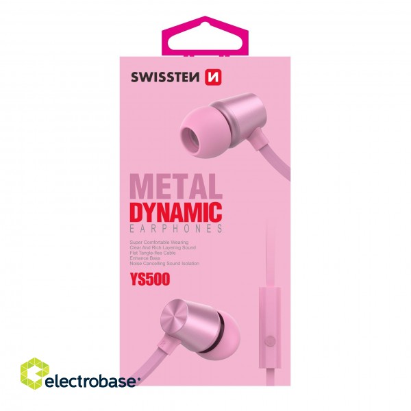 Swissten Dynamic YS500 Stereo Earphones with Microphone and Remote paveikslėlis 2