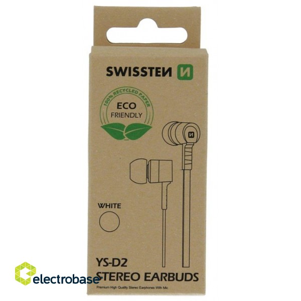 Swissten Eco Friendly Earbuds Rainbow YS-D2 Stereo Headset With Microphone image 3