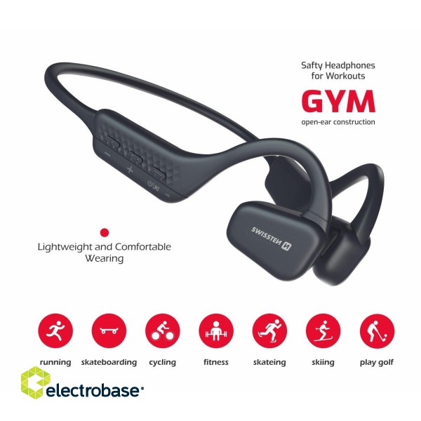 Swissten Gym Air Conduction Bluetooth Earphones paveikslėlis 2