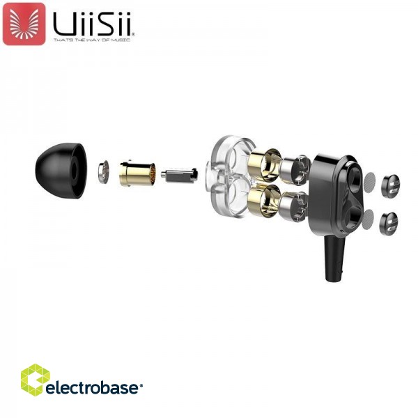 UiiSii Premium Hi-Res Oriģinālas Austiņas ar Mikrofonu un Skaļuma Regulēšanas pulti / 3.5mm / 1.2m image 3