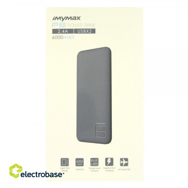 iMYMAX P6 Power Bank 6000 mAh Universāla Ārējas uzlādes baterija image 3