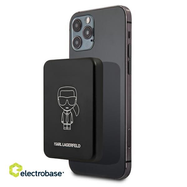 Karl Lagerfeld KLPBMSOIBK Powerbank MagSafe Ārējas Uzlādes Baterija 3000mAh