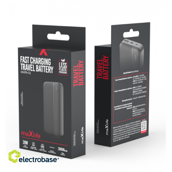 Maxlife MXPB-02 Power Bank Ārējas Uzlādes Baterija PD / QC / 20W / 20000 mAh image 3