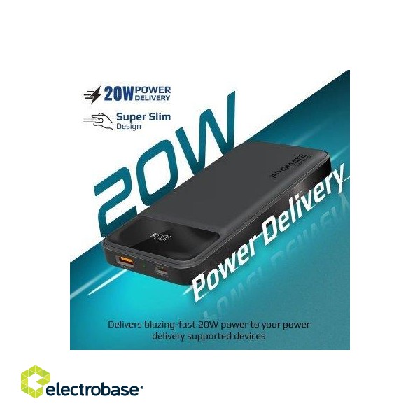 PROMATE Torq-10 Power Bank 10000mAh Universāla Ārējas uzlādes baterija QC3.0 / PD20W image 5