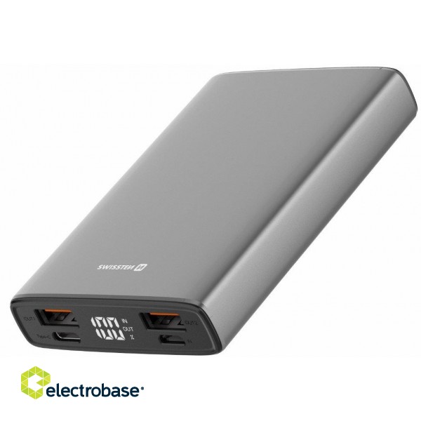 Swissten Aluminium Power Banka Ārējās Uzlādes Baterija 2xUSB / USB-C / Micro USB / 20W / 10000 mAh image 3
