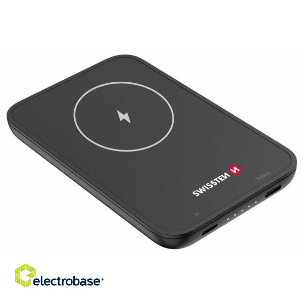 Swissten Power Banka MagSafe compatible Uzlādes baterija priekš Apple iPhone 12 / 13 / 14 / 15 sērijas 5000mAh image 2