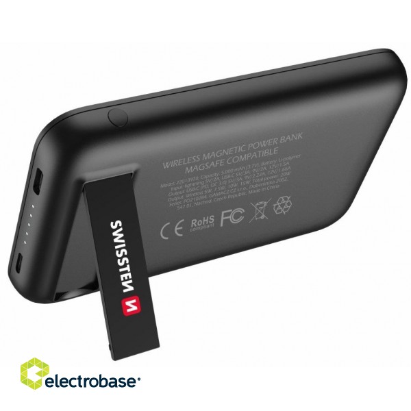 Swissten Power Banka MagSafe compatible Uzlādes baterija priekš Apple iPhone 12 / 13 / 14 / 15 sērijas 5000mAh image 4