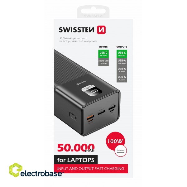 Swissten Power Line Power Bank 50 000 mAh / 100W image 1