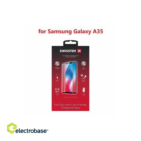 Swissten Full Face Tempered Glass Aizsargstikls Pilnam Ekrānam Samsung Galaxy A35 5G image 2