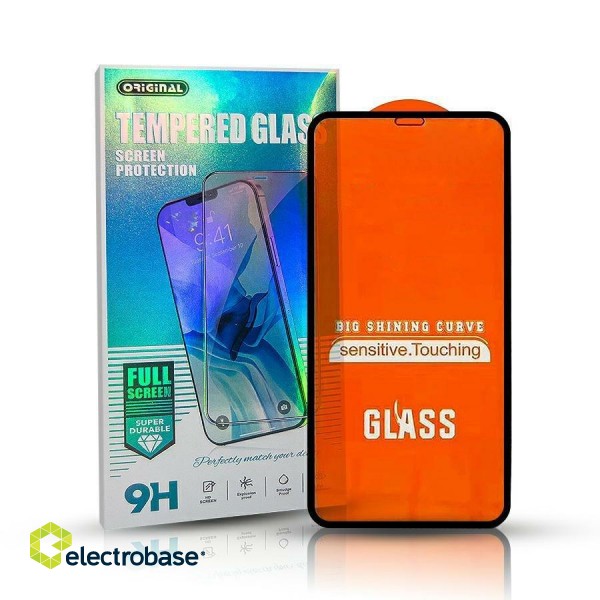 Timy Original Full Face / Full Glue Tempered Glass Aizsargstikls Pilnam Ekrānam Apple iPhone 6 / 6s Melns