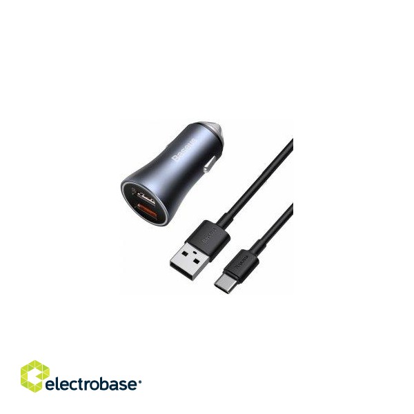 Baseus Golden Contactor Pro Dual Quick Charger Авто Зарядка 2x USB /  40W фото 1