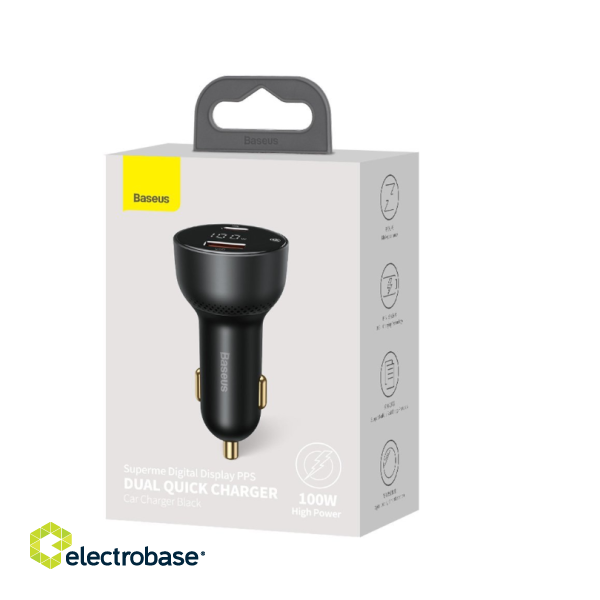 Baseus Superme Car charger USB / USB-C / 100W image 3