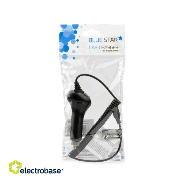 BlueStar Автомобильная Зарядка 12 V / 24 V / 1000 mA Micro USB Черная фото 2
