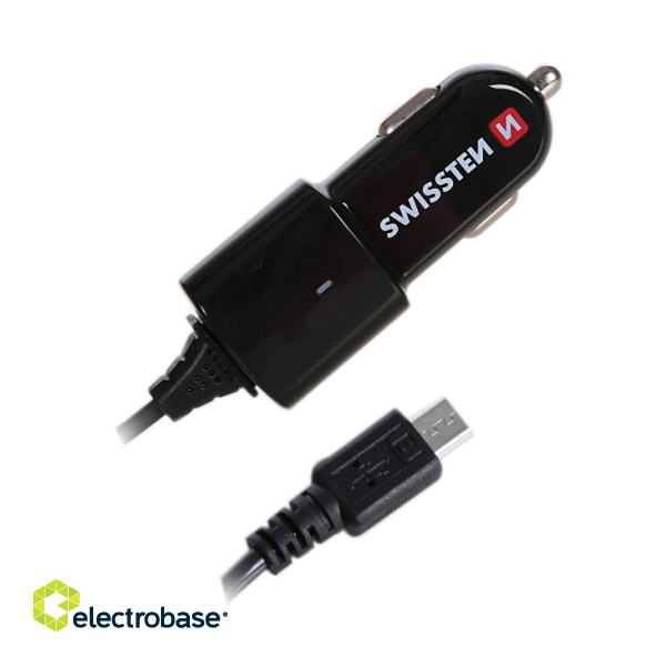 Swissten Премиум Автомобильная зарядка 12 / 24V  + кабель Micro USB фото 1