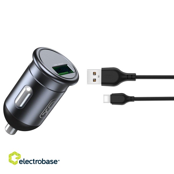XO CC46 Car charger QC 3.0 18W 1x USB + USB-C Cable image 1