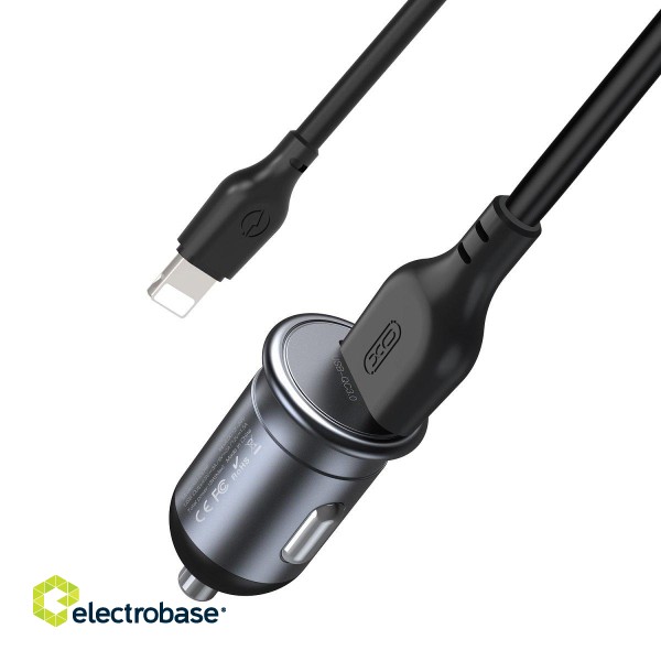 XO CC46 QC 3.0  Car Charger 18W / USB / Lightning cable image 2