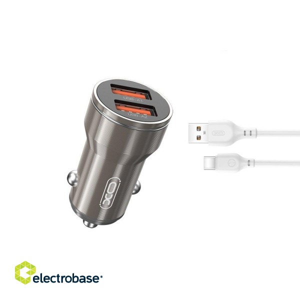 XO CC48 Car charger + USB-C cable paveikslėlis 1