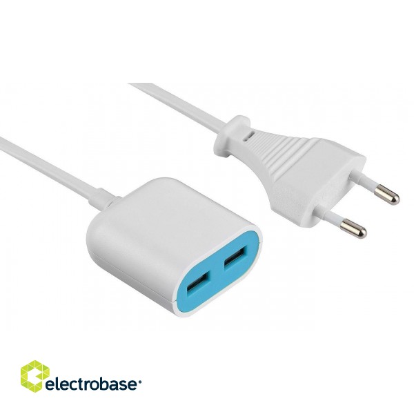 Electraline 500343 Wall Charger 2xUSB / 2.4A / 1.5m