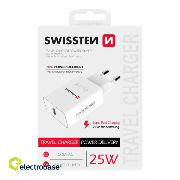 Swissten 25W Travel Charger USB-C PD 3.0 image 1