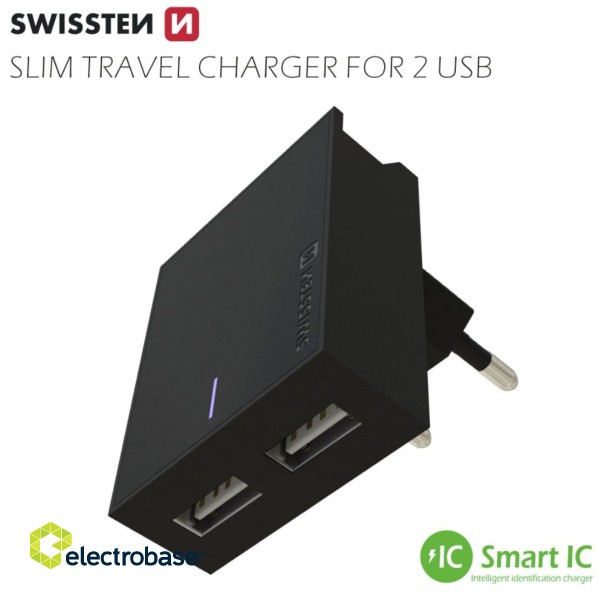 Swissten MFI Premium Apple Certified Travel Charger USB 3А / 15W With Lightning Cable 1.2m paveikslėlis 3