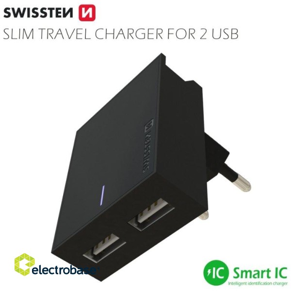 Swissten Premium Travel Charger USB 3A / 15W With Micro USB Cable 1.2m paveikslėlis 2