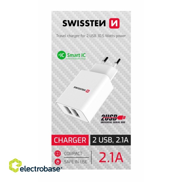 Swissten Smart Travel Charger 2x USB 2.1A