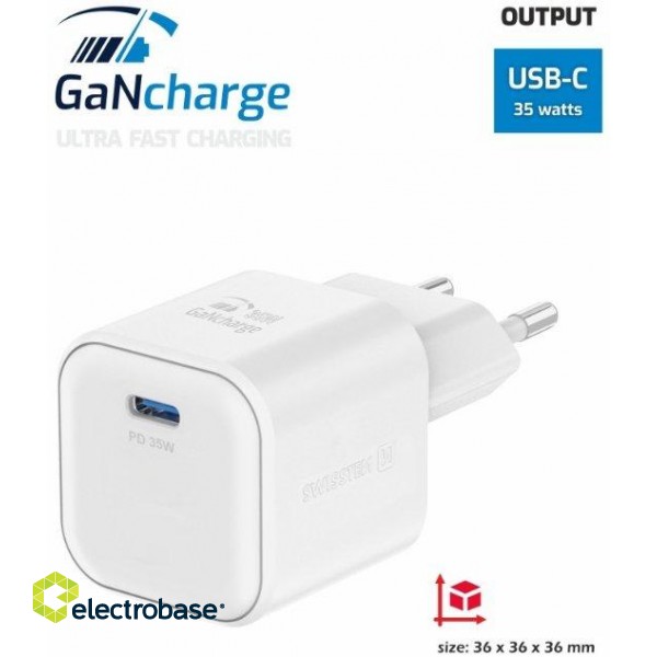 Swissten Travel Charger GaN USB-C 35W PD image 2