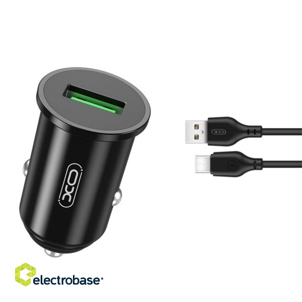 XO TZ12 Car Charger QC 3.0 18W + USB-C cable image 1