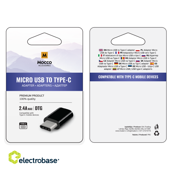 Mocco Universal Adapter Micro USB to USB Type-C Connection paveikslėlis 2