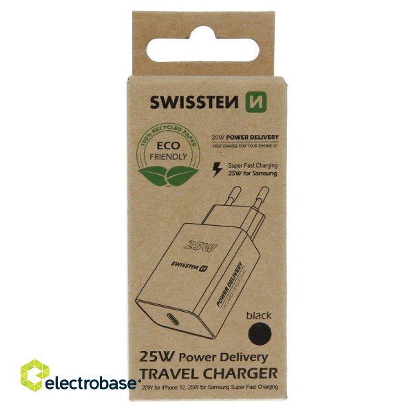 Swissten ECO Premium 25W Tīkla Lādētājs USB-C PD 3.0 image 4