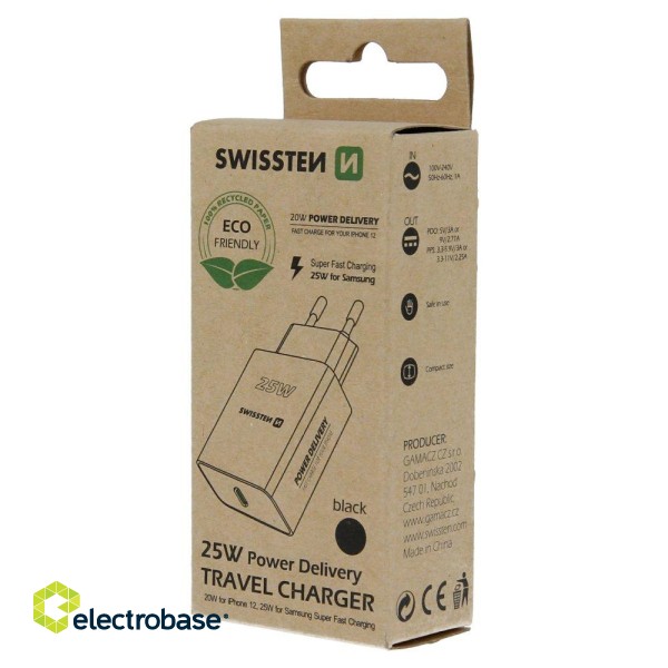 Swissten ECO Premium 25W Tīkla Lādētājs USB-C PD 3.0 image 5