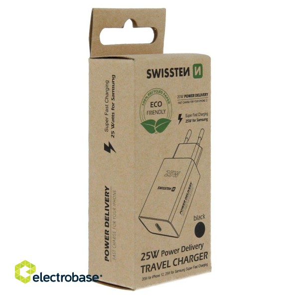 Swissten ECO Premium 25W Tīkla Lādētājs USB-C PD 3.0 image 7