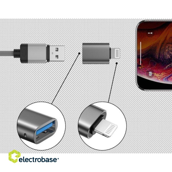 Swissten OTG Адаптер Lightning на USB Подключение фото 5