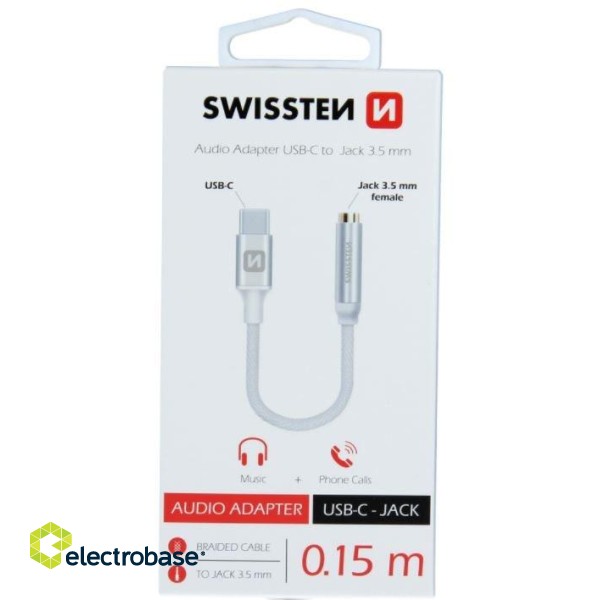 Swissten USB-C uz 3.5mm Audio Adapteris Telefoniem 15 cm