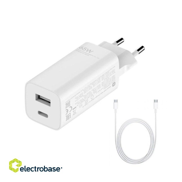 Xiaomi Mi Gast GaN Charger 65W  / Type-A / Type-C + Cable Type-C / 1m image 4